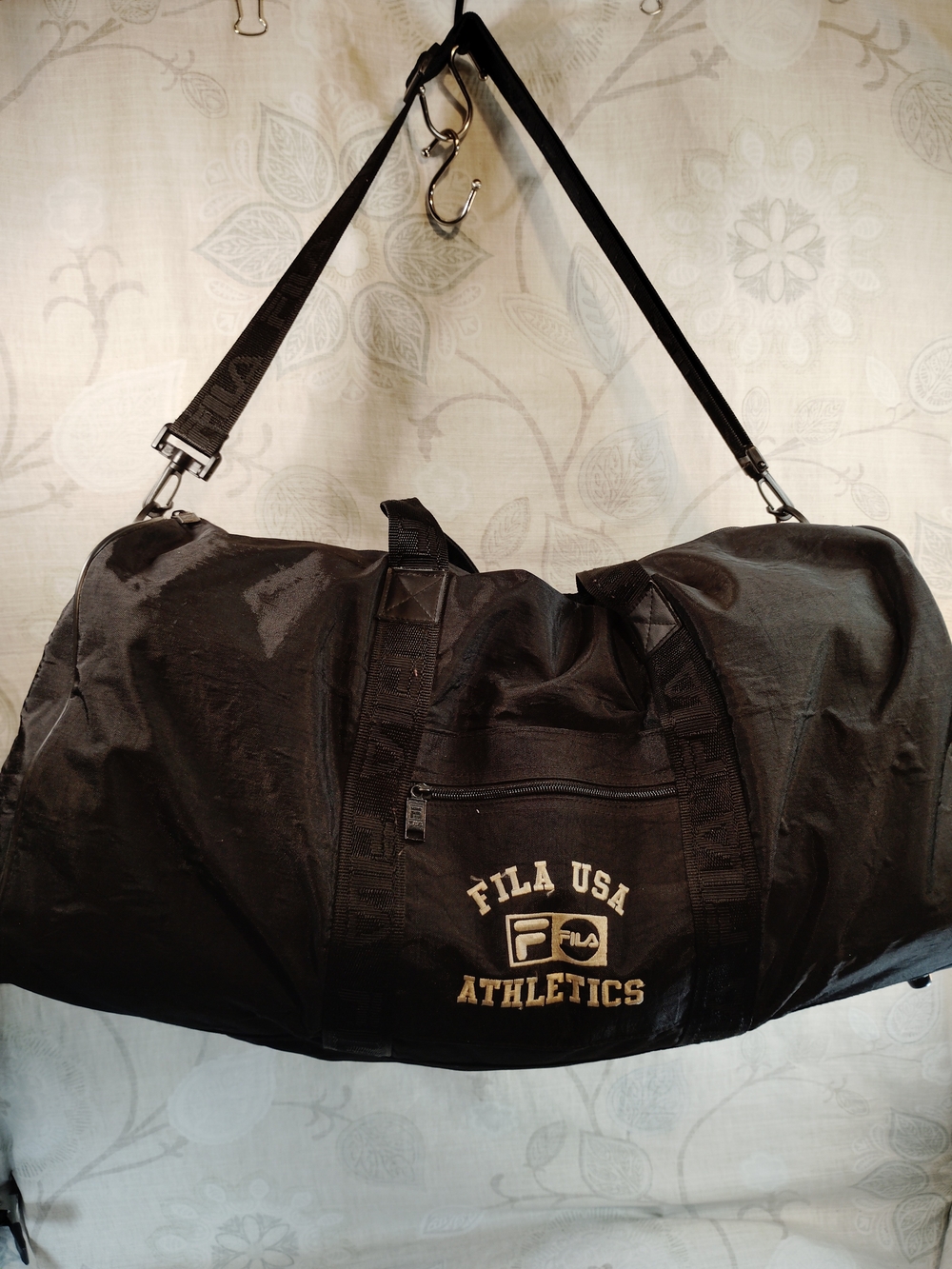 Fila Black Duffel Bag with White Logo